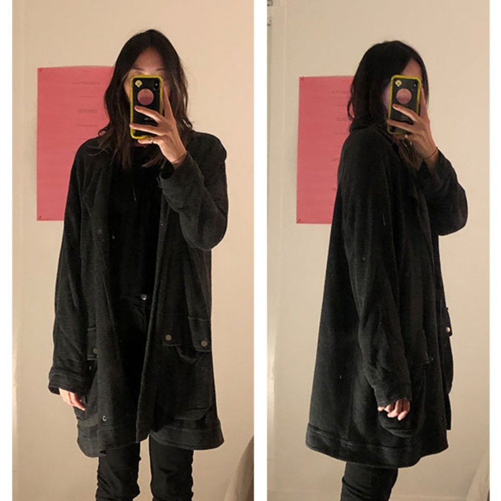 Free People Dark Grey Peacoat